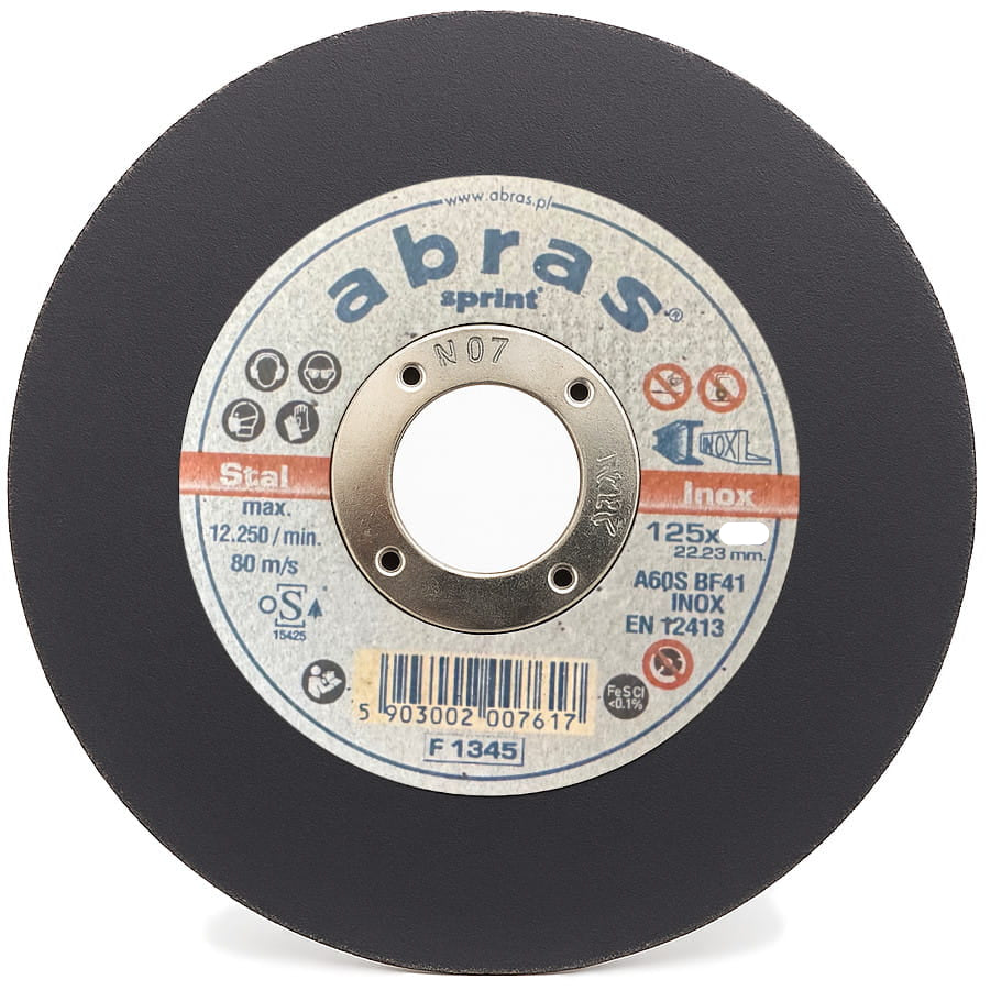 Disque a tronçonner Acier/Inox 125x1,6x22.2 mm - La pièce