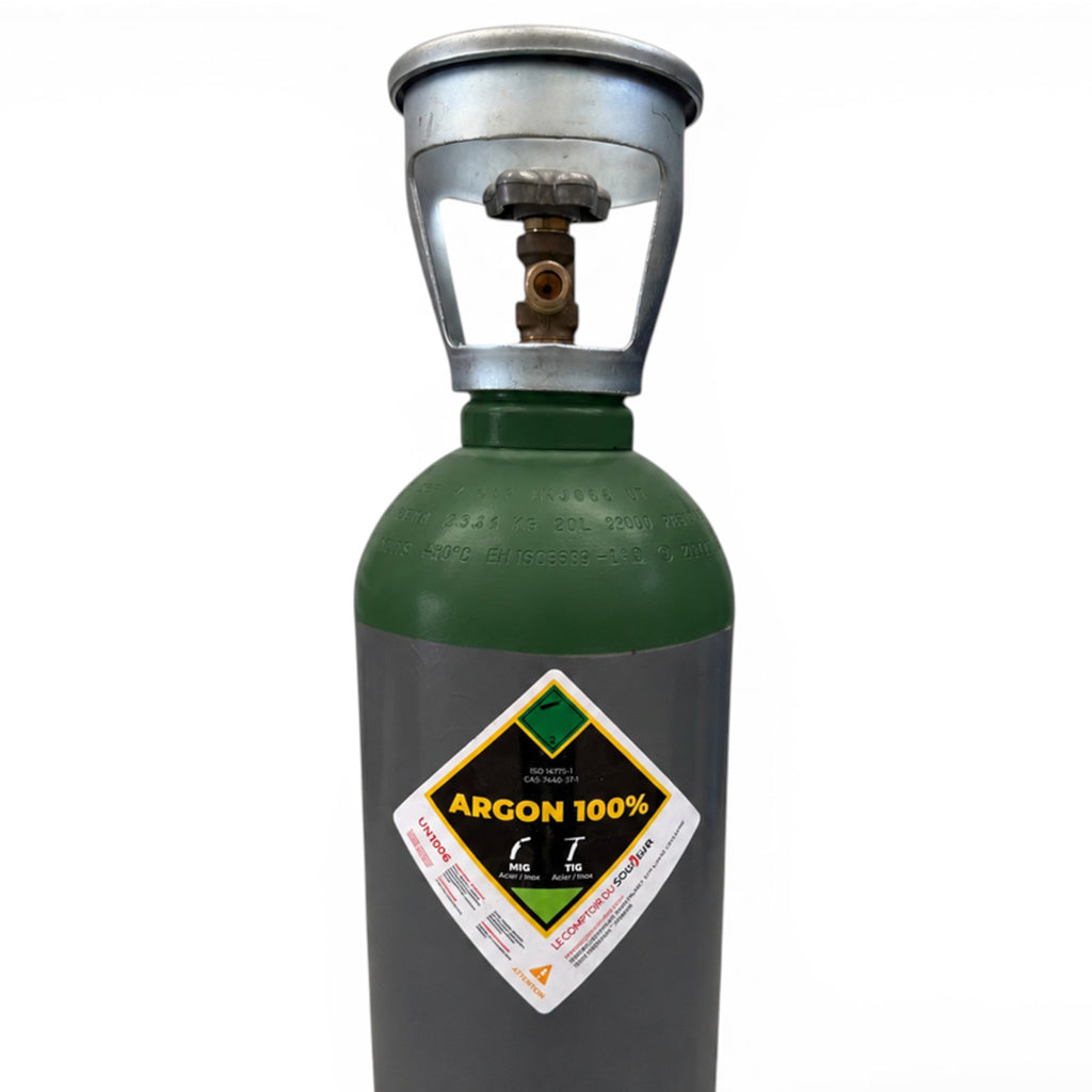 Bouteille Gaz de soudure pleine  Argon Sans Contrat B20 4,3m³ - Rechargeable Livraison Offerte