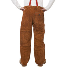 Pantalon de soudage brun en cuir croûte bovin - Le Comptoir du Soudeur