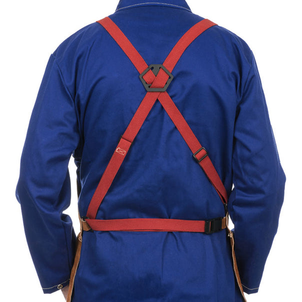 Tablier de soudage brun en cuir croûte bovin - Le Comptoir du Soudeur