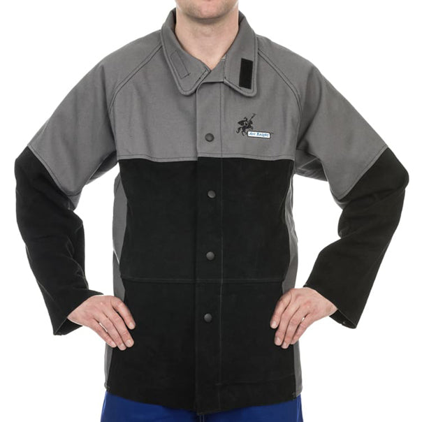 Veste de soudage grise en coton ignifugé - Le Comptoir du Soudeur