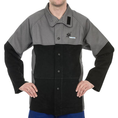 Veste de soudage grise en coton ignifugé - Le Comptoir du Soudeur