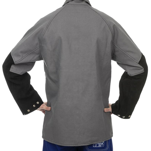 Veste de soudage grise en coton ignifugé - Le Comptoir du Soudeur