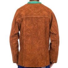 Veste de soudage brune en cuir croûte bovin - Le Comptoir du Soudeur
