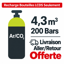 Recharger ma bouteille LCDS Gaz de soudure Argon CO2 B20, 4.3 m³ - Transport A/R inclus