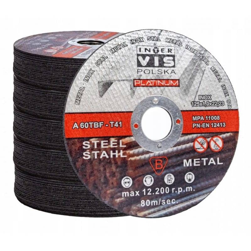 50x disques pour couper le métal 125x1x22,2 InterVis - Le Comptoir du Soudeur
